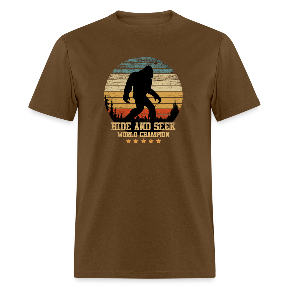 Bigfoot - Hide and Seek Champion Unisex Classic T-Shirt - brown