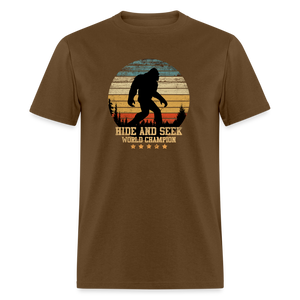 Bigfoot - Hide and Seek Champion Unisex Classic T-Shirt - brown