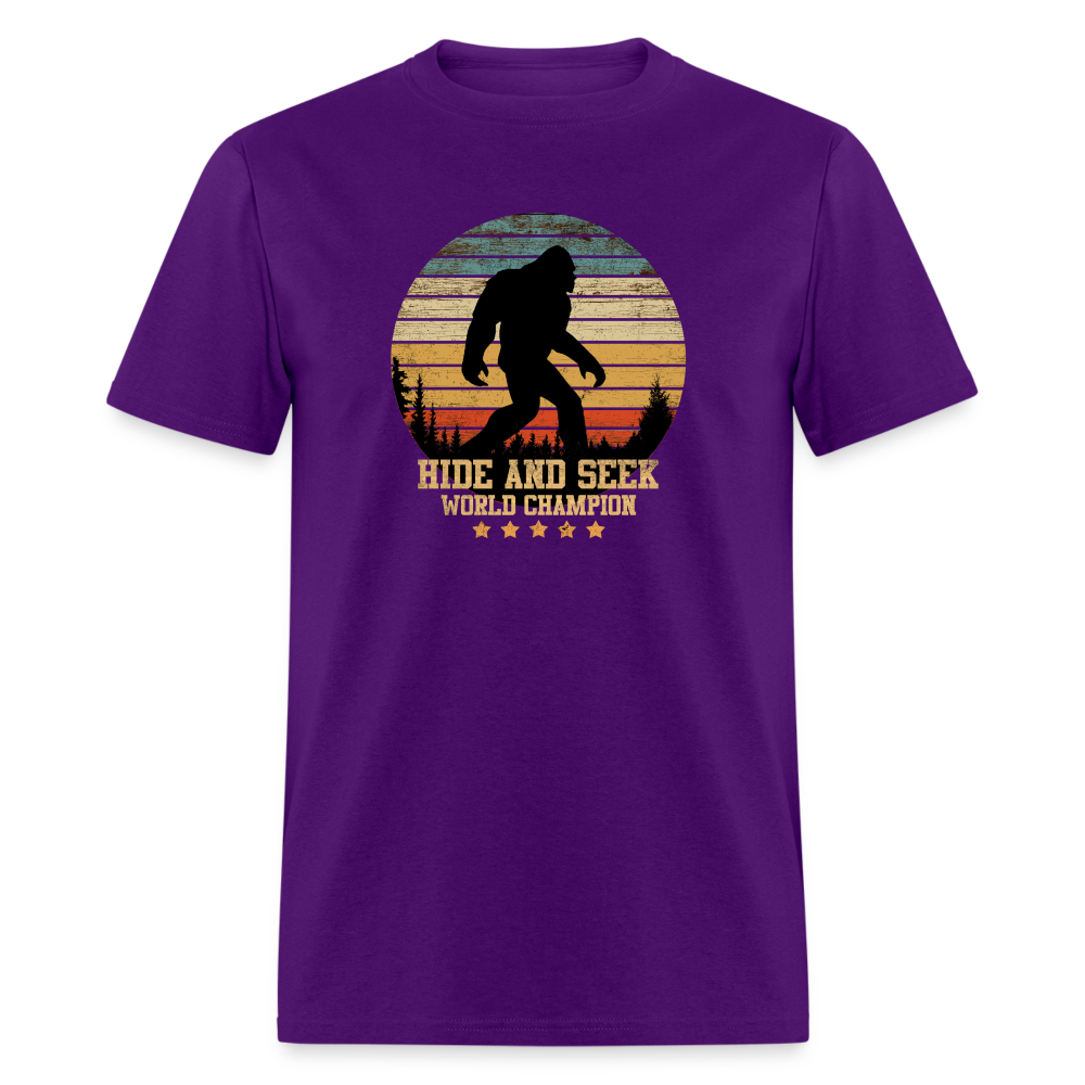 Bigfoot - Hide and Seek Champion Unisex Classic T-Shirt - purple