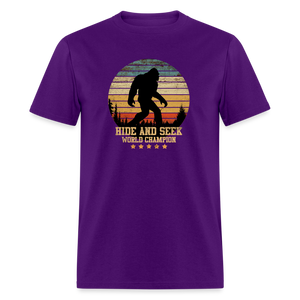 Bigfoot - Hide and Seek Champion Unisex Classic T-Shirt - purple