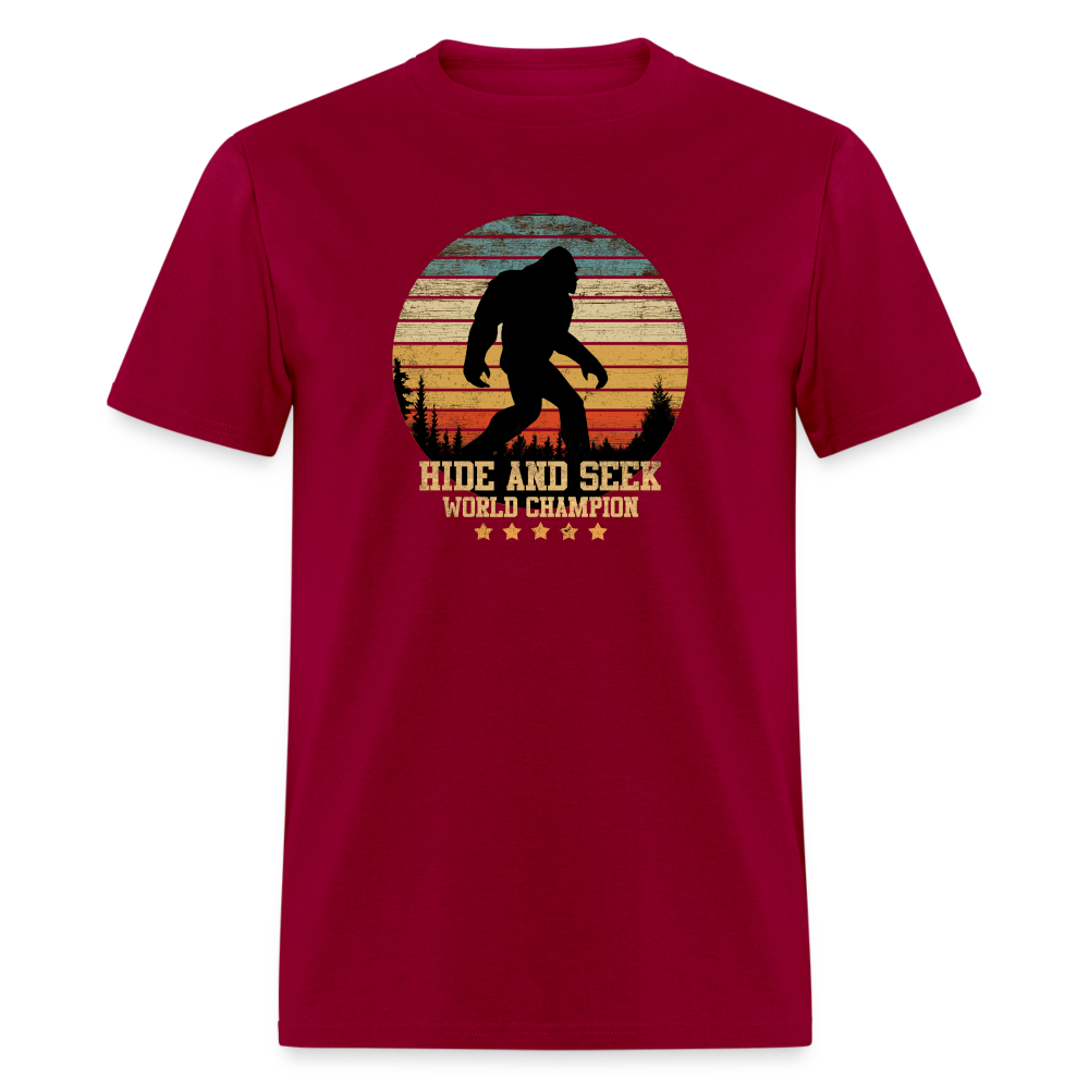 Bigfoot - Hide and Seek Champion Unisex Classic T-Shirt - dark red