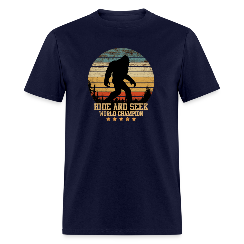 Bigfoot - Hide and Seek Champion Unisex Classic T-Shirt - navy