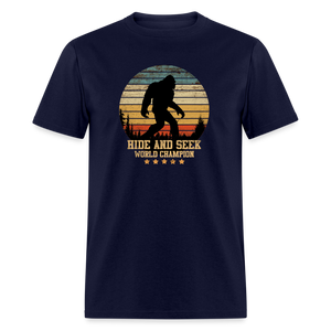 Bigfoot - Hide and Seek Champion Unisex Classic T-Shirt - navy