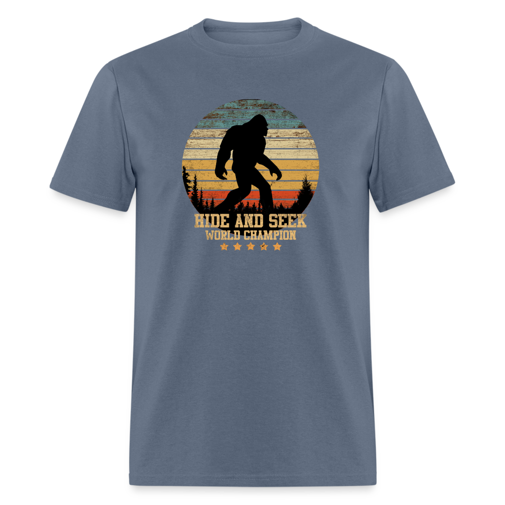 Bigfoot - Hide and Seek Champion Unisex Classic T-Shirt - denim