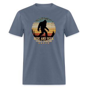 Bigfoot - Hide and Seek Champion Unisex Classic T-Shirt - denim