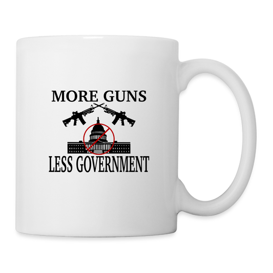 More guns, less government Coffee/Tea Mug - white