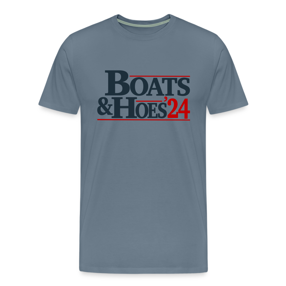 Boats & Hoes 24 Men's Premium T-Shirt - steel blue