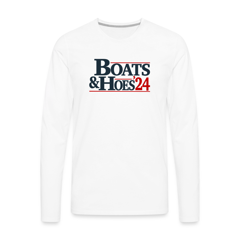 Boats & Hoes 24 Men's Premium Long Sleeve T-Shirt - white