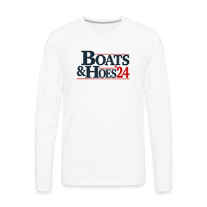 Boats & Hoes 24 Men's Premium Long Sleeve T-Shirt - white