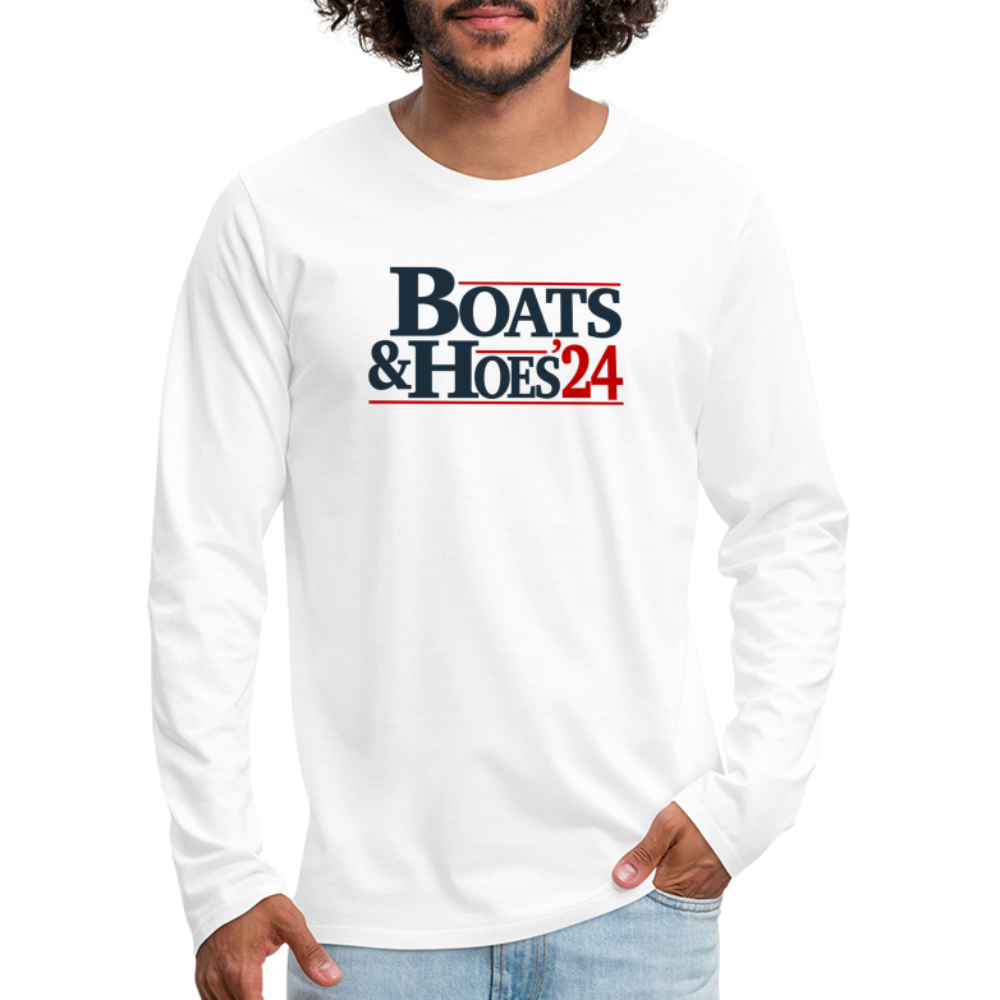 Boats & Hoes 24 Men's Premium Long Sleeve T-Shirt - white