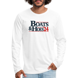 Boats & Hoes 24 Men's Premium Long Sleeve T-Shirt - white