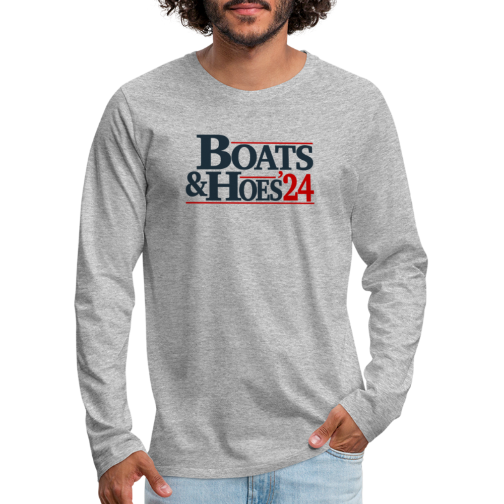 Boats & Hoes 24 Men's Premium Long Sleeve T-Shirt - heather gray