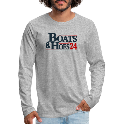 Boats & Hoes 24 Men's Premium Long Sleeve T-Shirt - heather gray