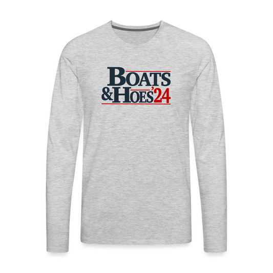 Boats & Hoes 24 Men's Premium Long Sleeve T-Shirt - heather gray