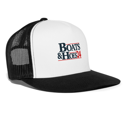 Boats & Hoes 24 Trucker Cap - white/black