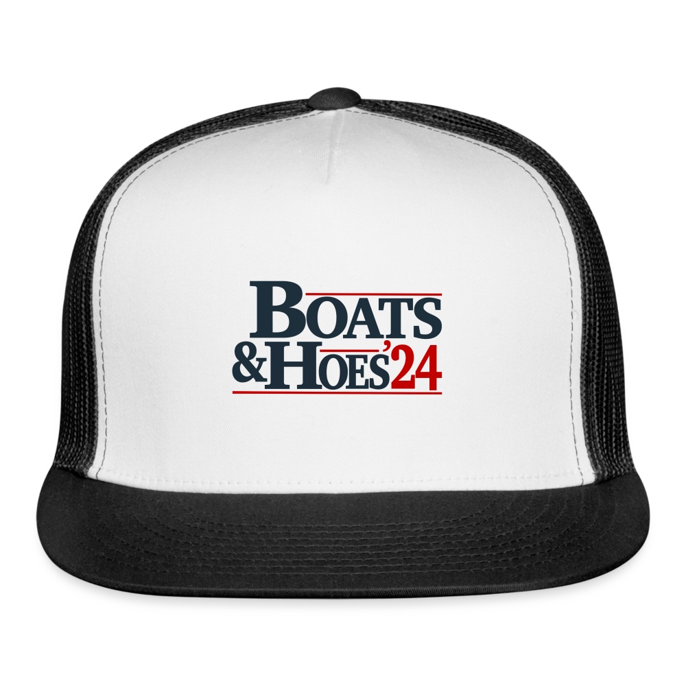 Boats & Hoes 24 Trucker Cap - white/black