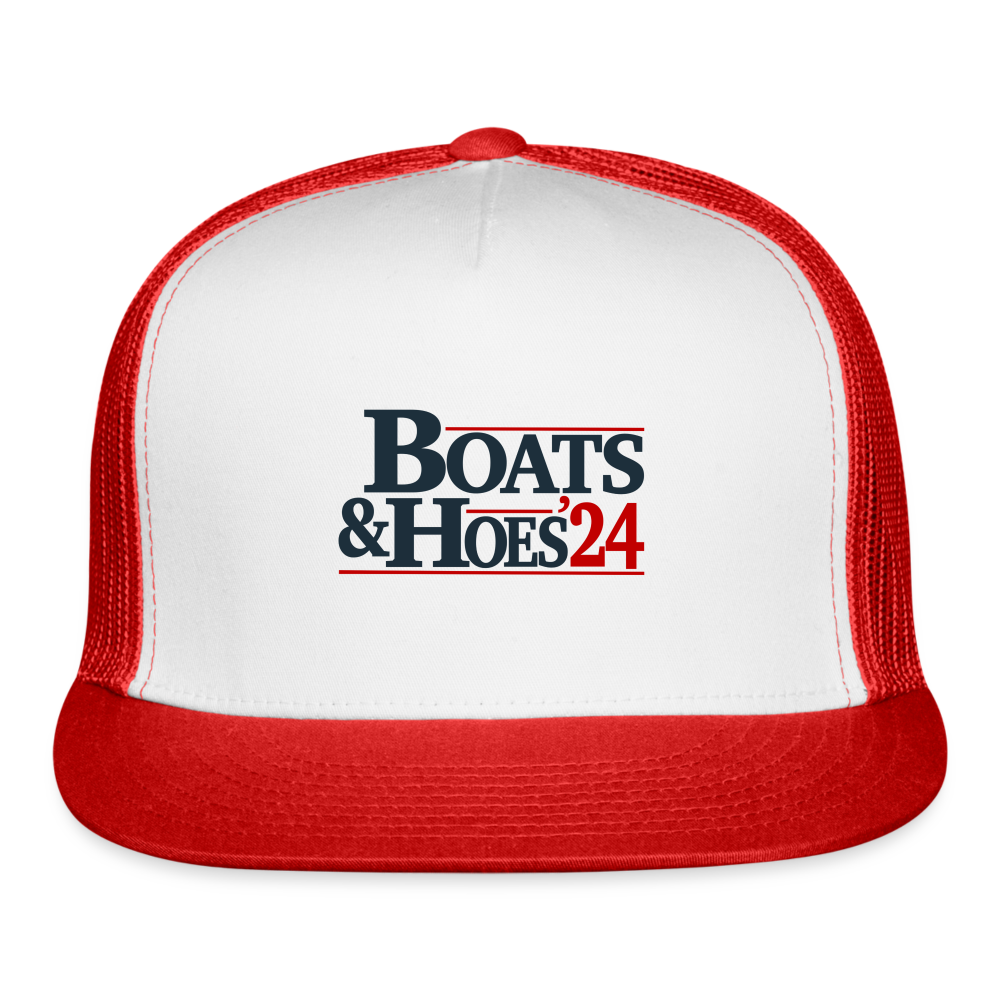 Boats & Hoes 24 Trucker Cap - white/red