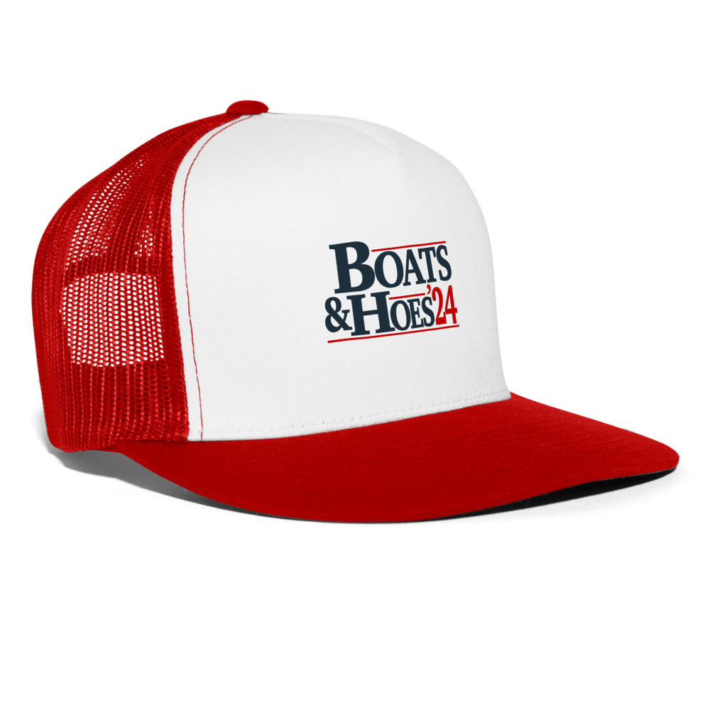 Boats & Hoes 24 Trucker Cap - white/red