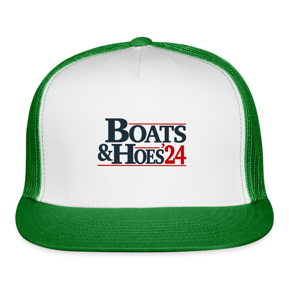 Boats & Hoes 24 Trucker Cap - white/kelly green