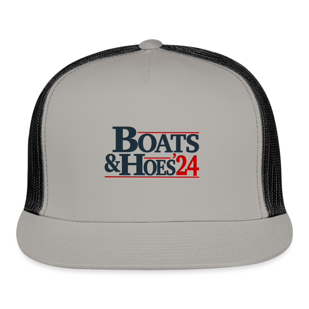 Boats & Hoes 24 Trucker Cap - gray/black