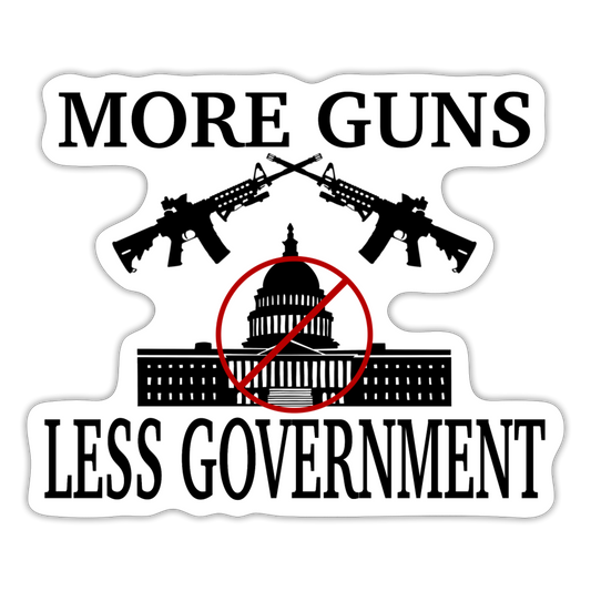 More Guns, Less Government Sticker - white matte