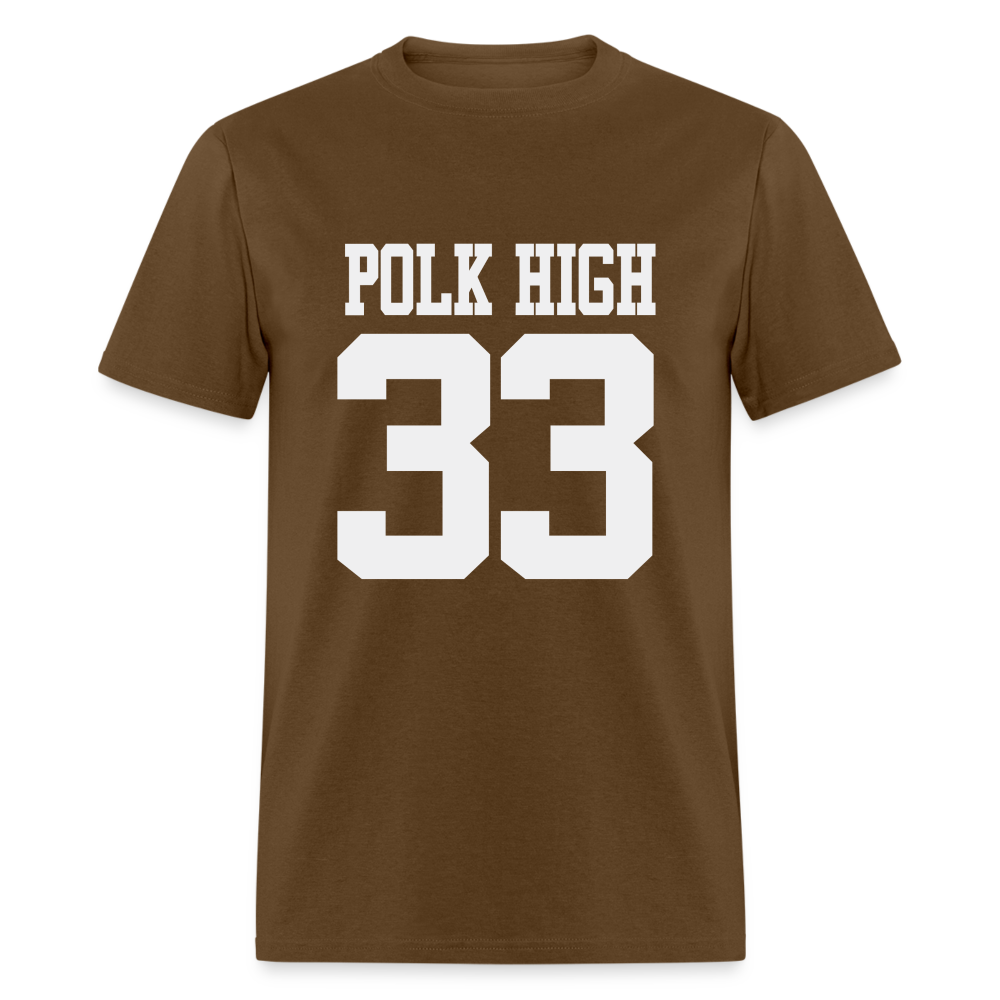 Polk High Front Print and (Back Print) Unisex Classic T-Shirt - brown