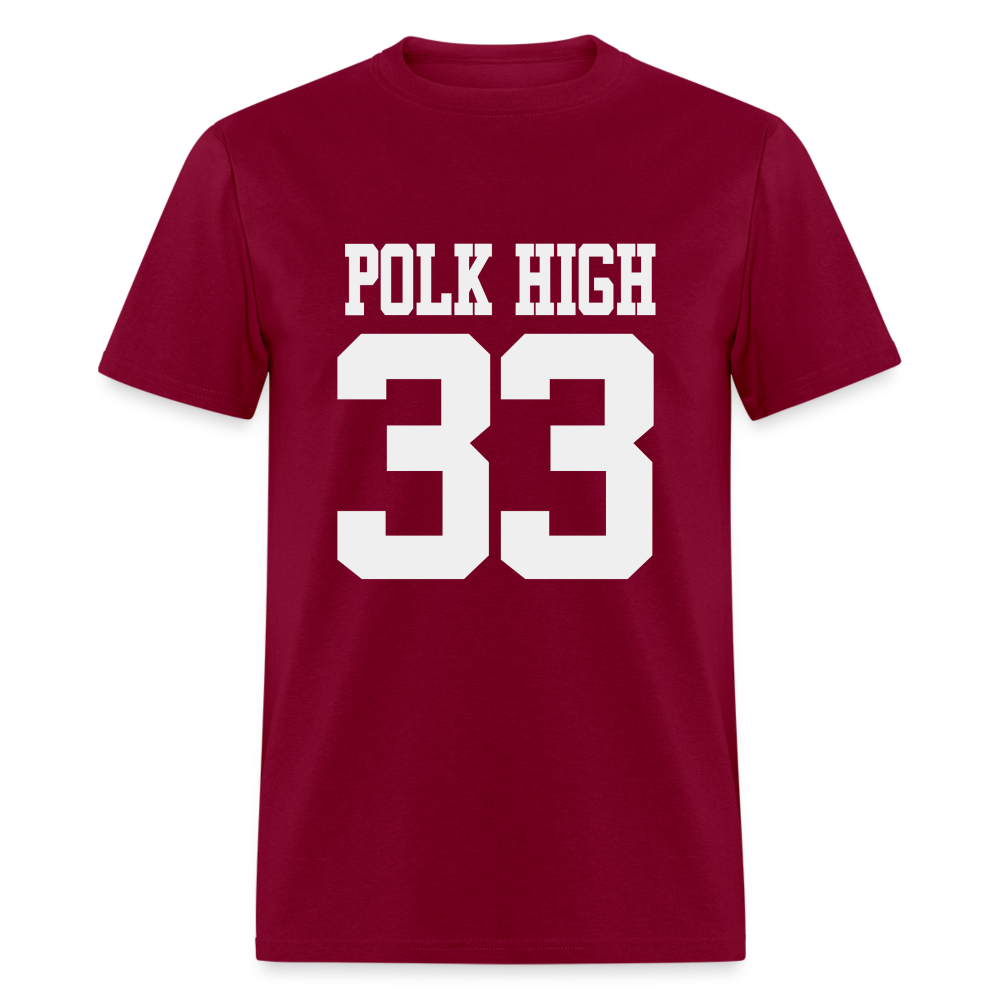 Polk High Front Print and (Back Print) Unisex Classic T-Shirt - burgundy