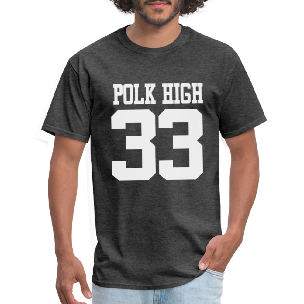 Polk High Front Print and (Back Print) Unisex Classic T-Shirt - heather black