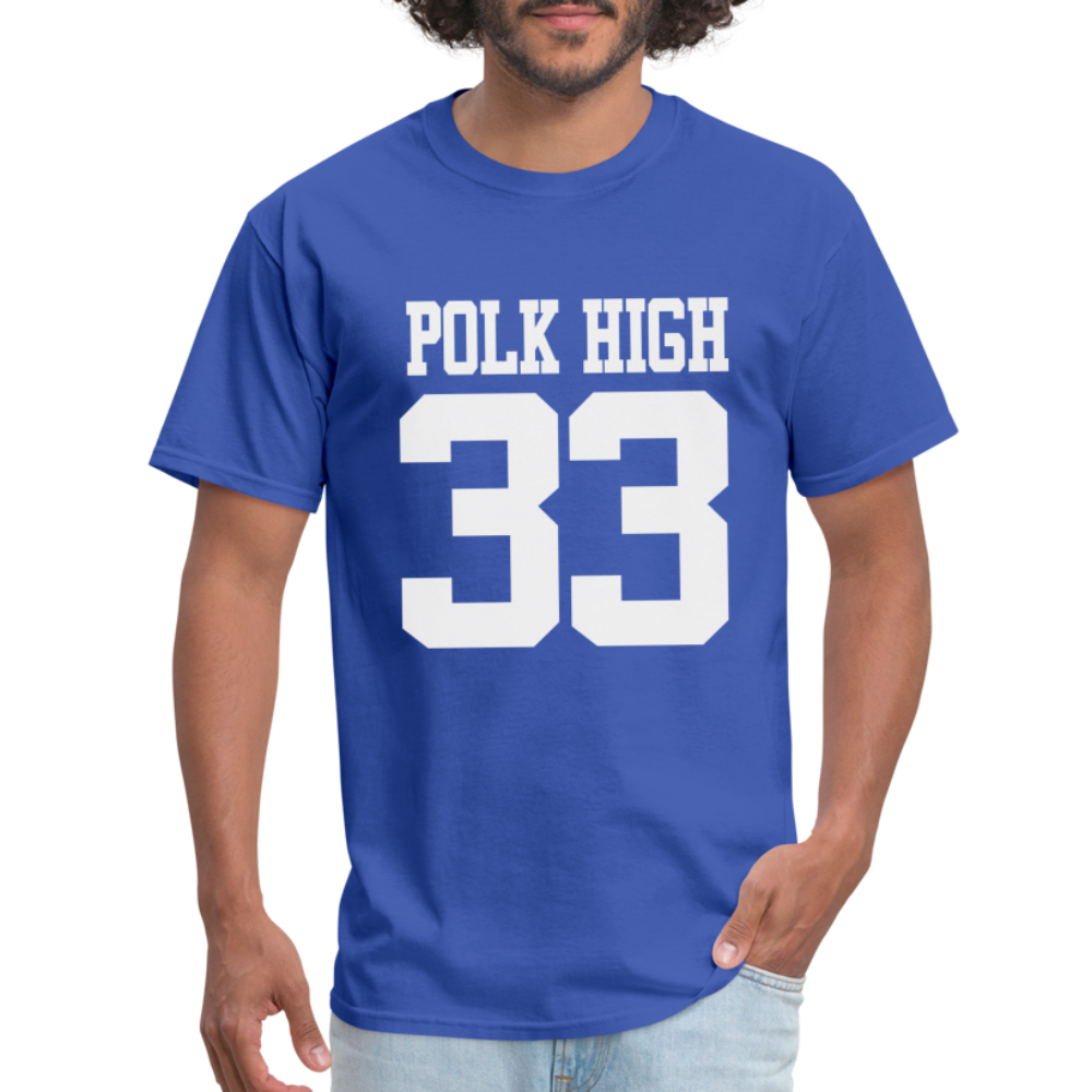 Polk High Front Print and (Back Print) Unisex Classic T-Shirt - royal blue