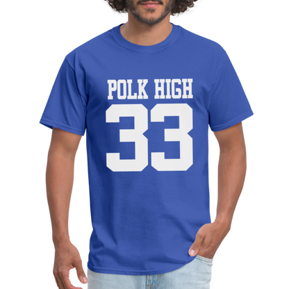 Polk High Front Print and (Back Print) Unisex Classic T-Shirt - royal blue