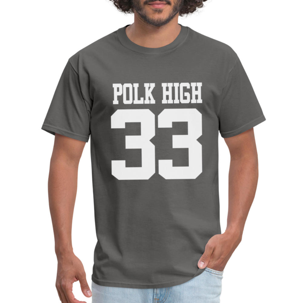 Polk High Front Print and (Back Print) Unisex Classic T-Shirt - charcoal