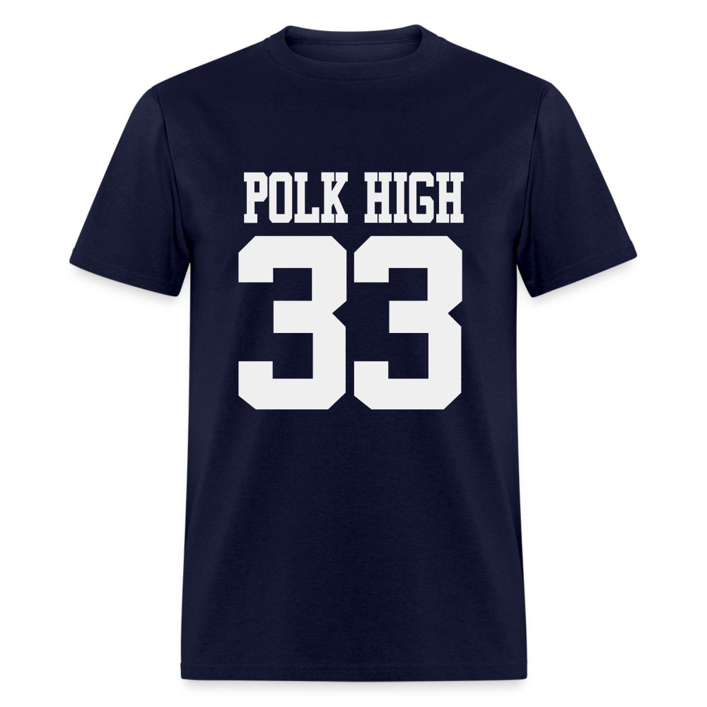 Polk High Front Print and (Back Print) Unisex Classic T-Shirt - navy