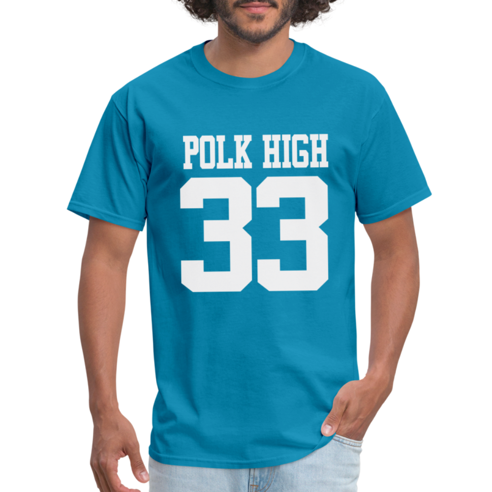 Polk High Front Print and (Back Print) Unisex Classic T-Shirt - turquoise