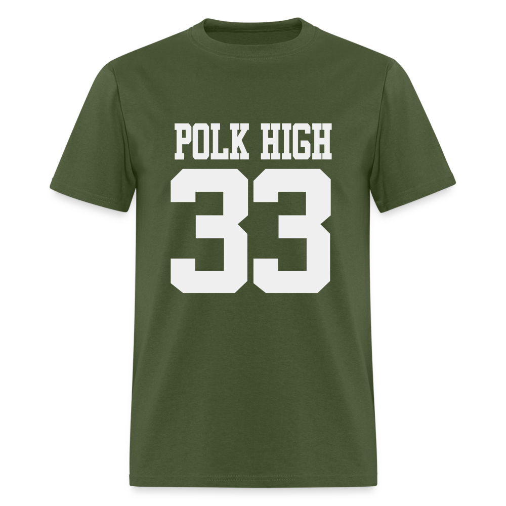 Polk High Front Print and (Back Print) Unisex Classic T-Shirt - military green