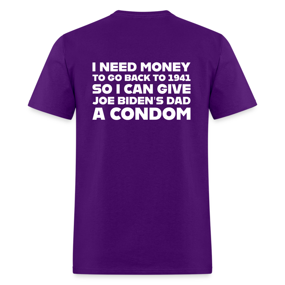 I Need Money To Go Back To 1941 Funny (BACK Print) Classic T-Shirt - purple