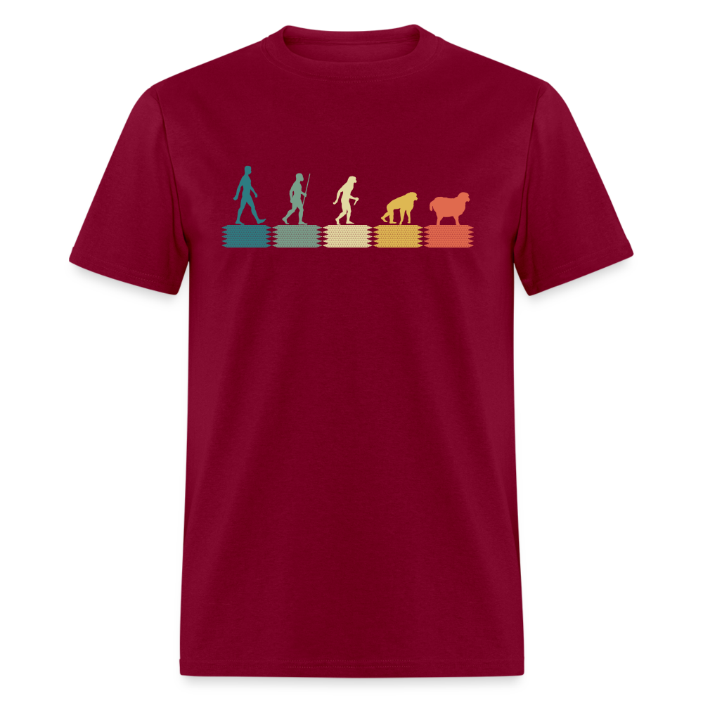 Evolution to Sheep V2 Unisex Classic T-Shirt - burgundy