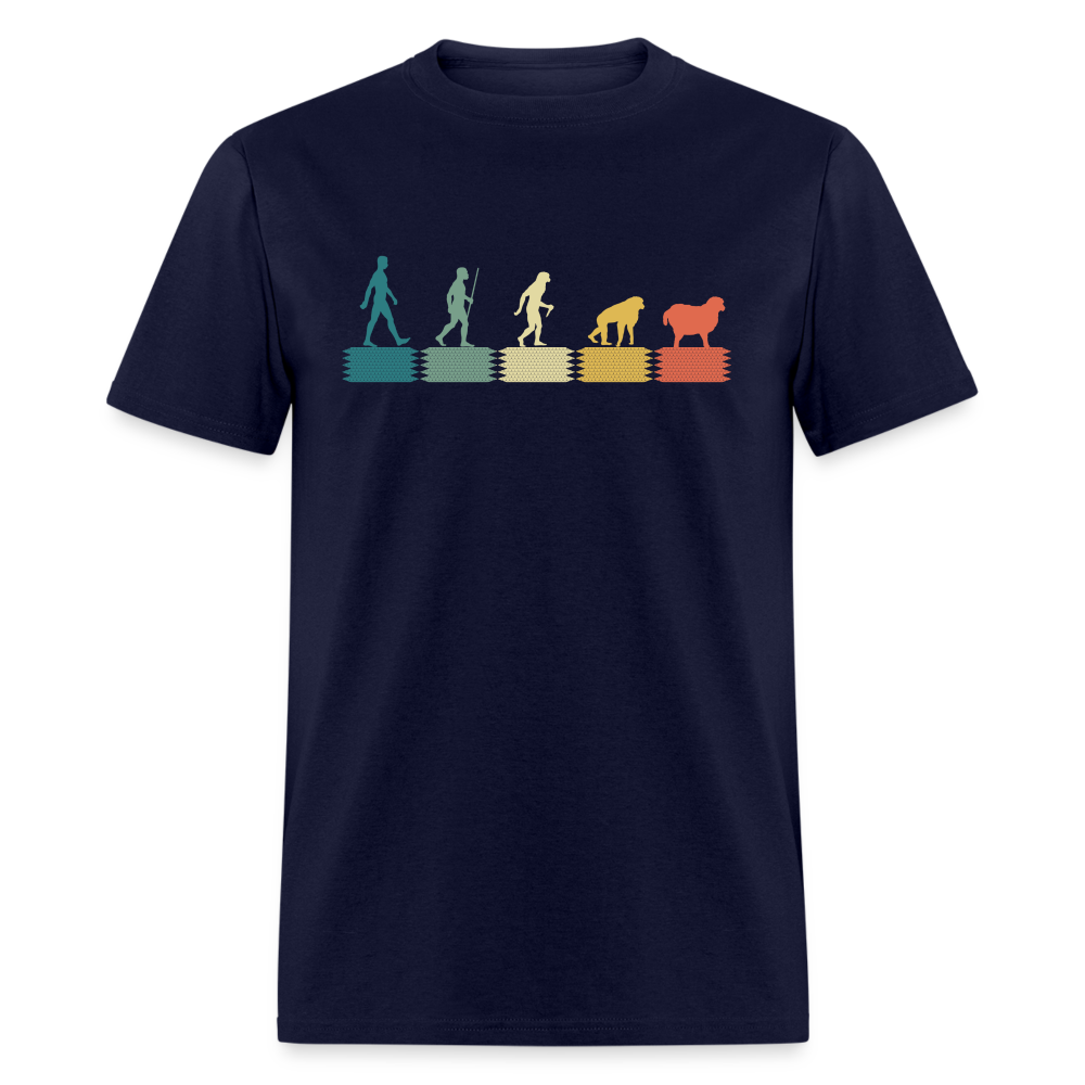 Evolution to Sheep V2 Unisex Classic T-Shirt - navy