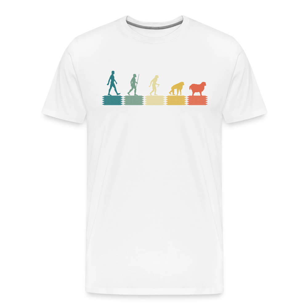 Evolution to Sheep V2 Men's Premium T-Shirt - white