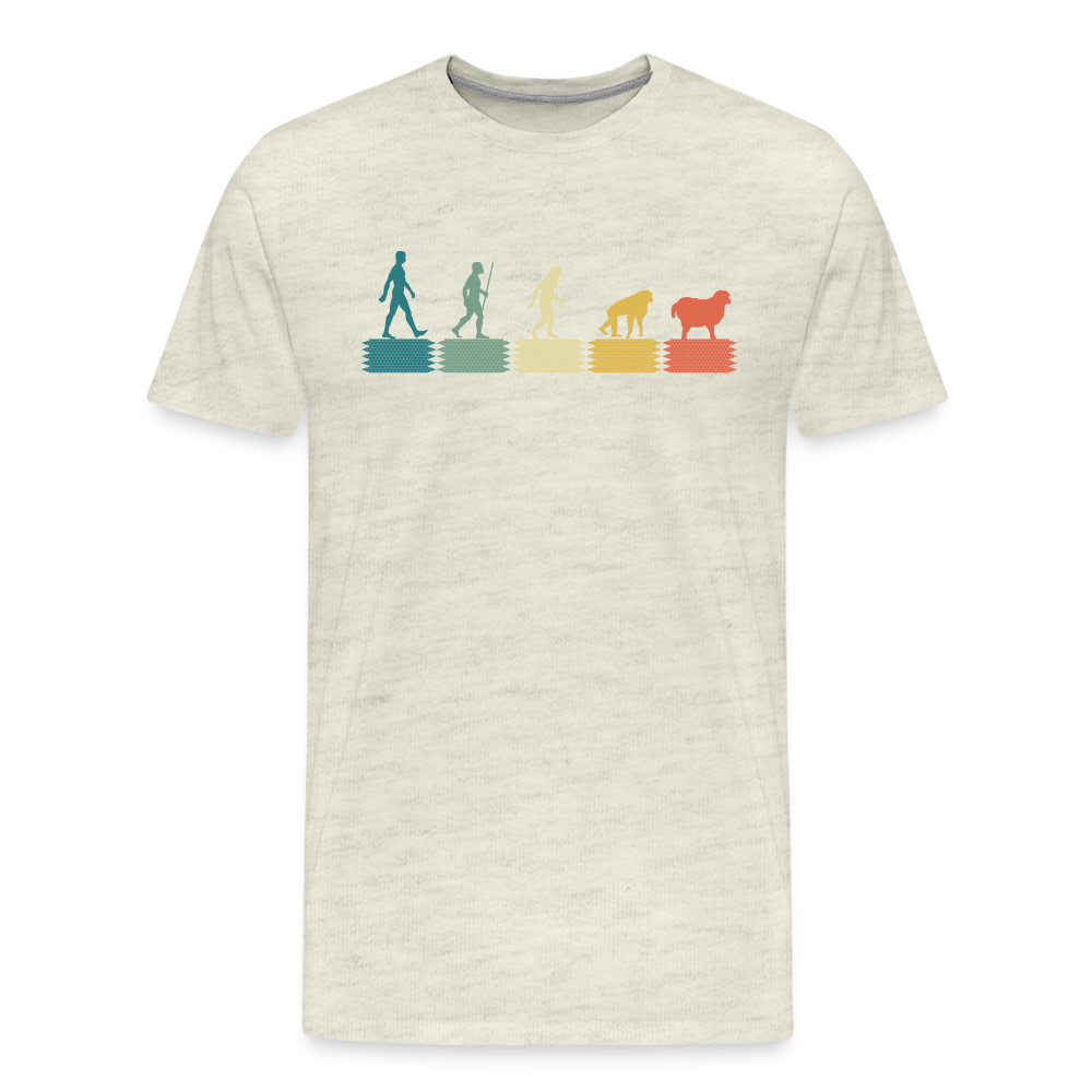 Evolution to Sheep V2 Men's Premium T-Shirt - heather oatmeal