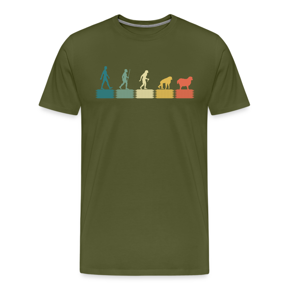 Evolution to Sheep V2 Men's Premium T-Shirt - olive green