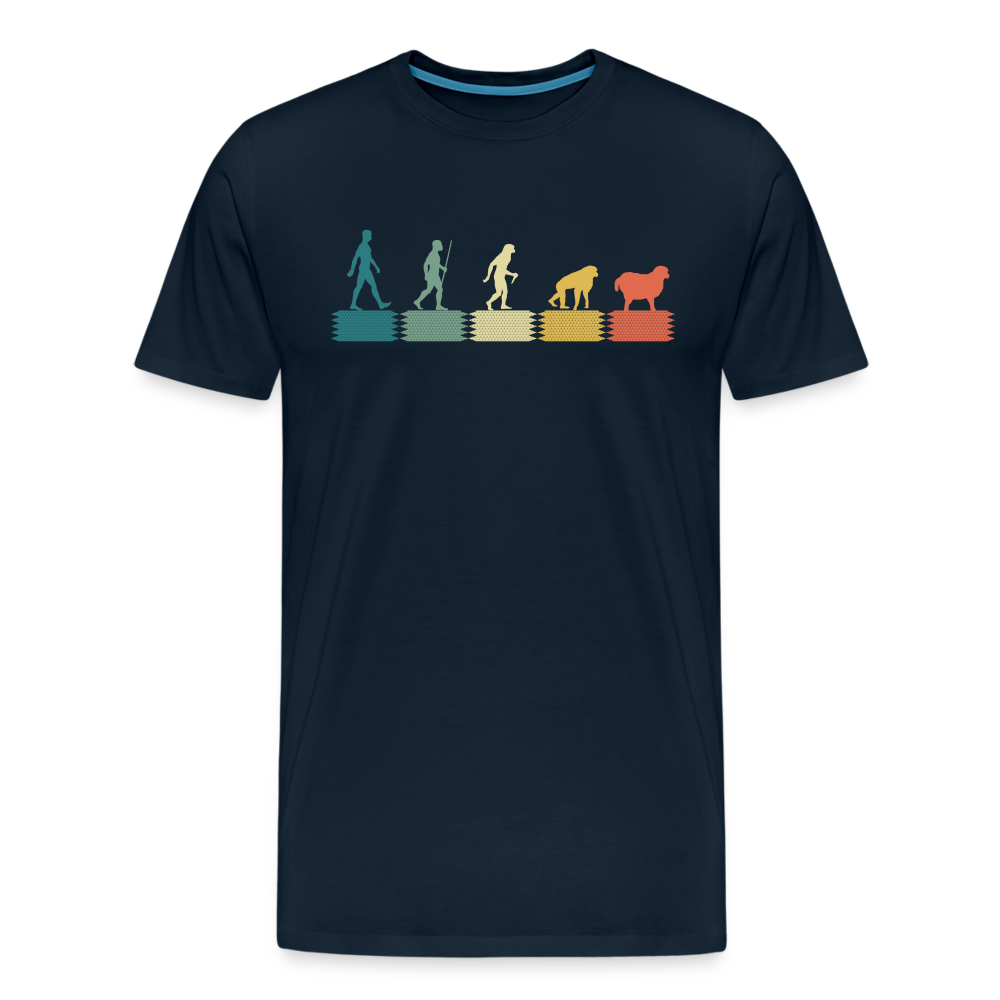 Evolution to Sheep V2 Men's Premium T-Shirt - deep navy