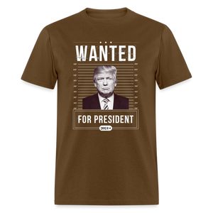 Wanted For President 2024 Unisex Classic T-Shirt - brown