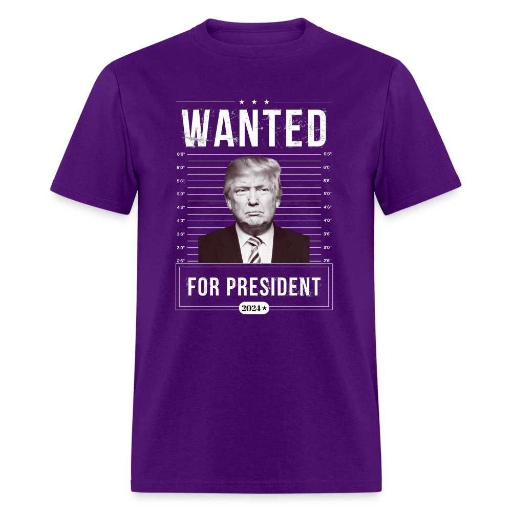 Wanted For President 2024 Unisex Classic T-Shirt - purple