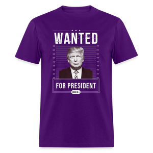 Wanted For President 2024 Unisex Classic T-Shirt - purple