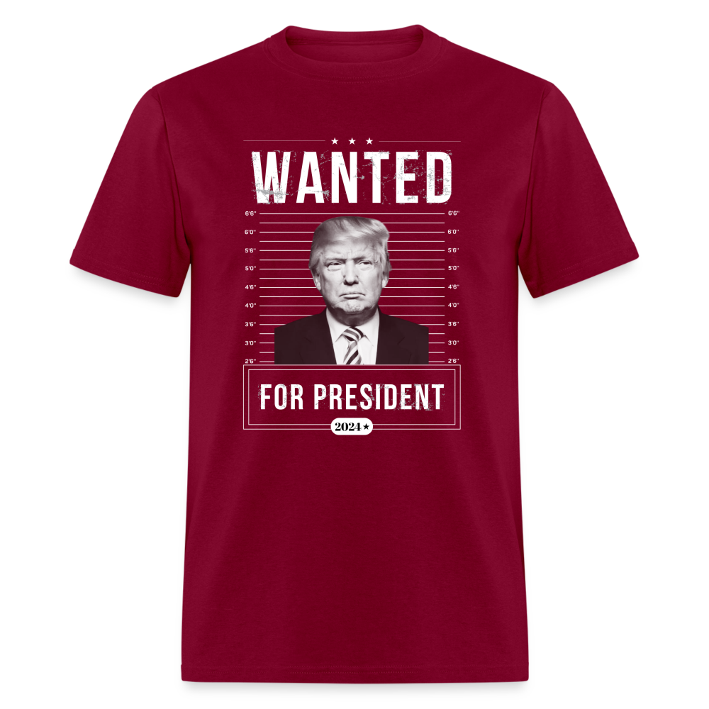 Wanted For President 2024 Unisex Classic T-Shirt - burgundy