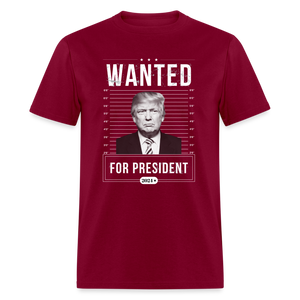 Wanted For President 2024 Unisex Classic T-Shirt - burgundy