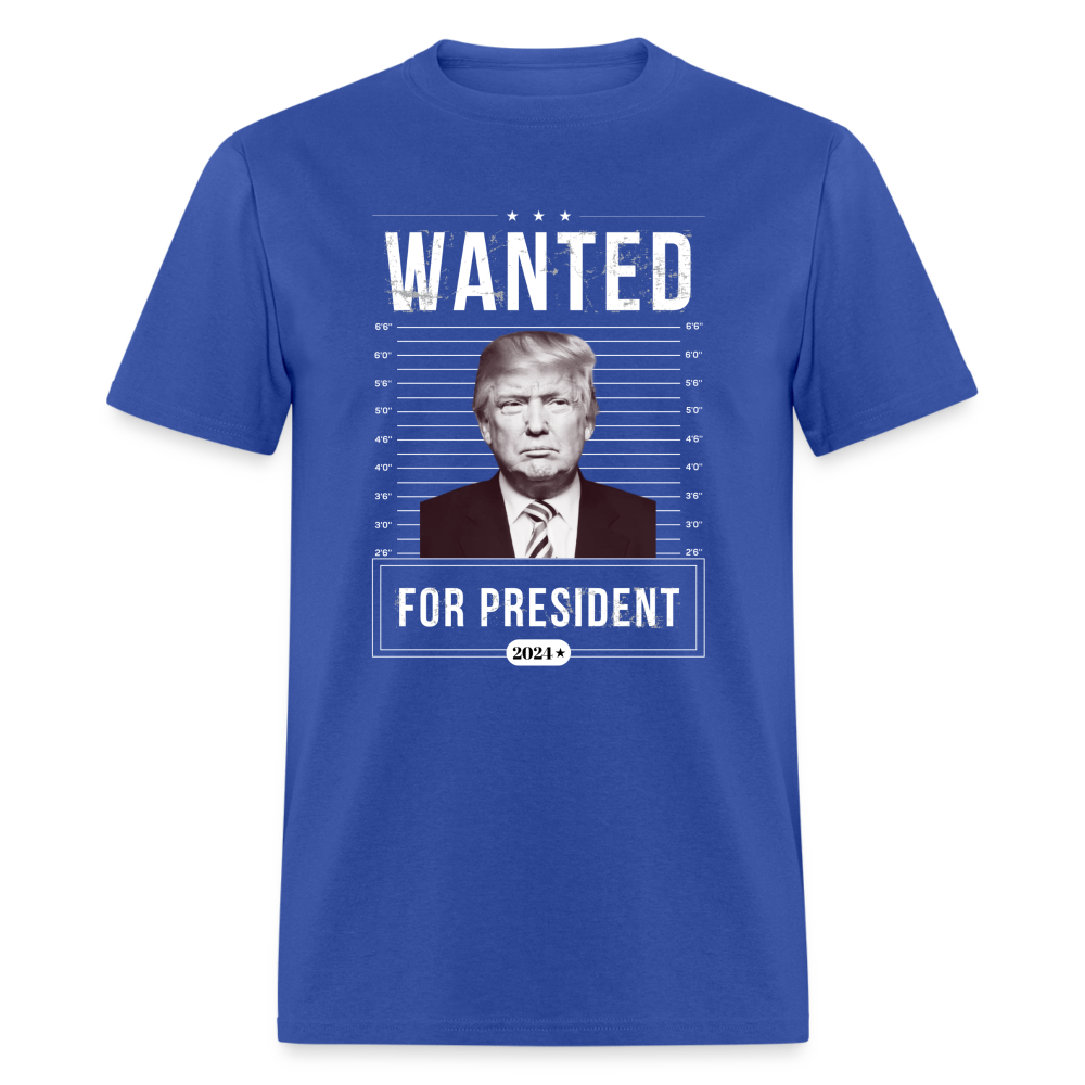 Wanted For President 2024 Unisex Classic T-Shirt - royal blue