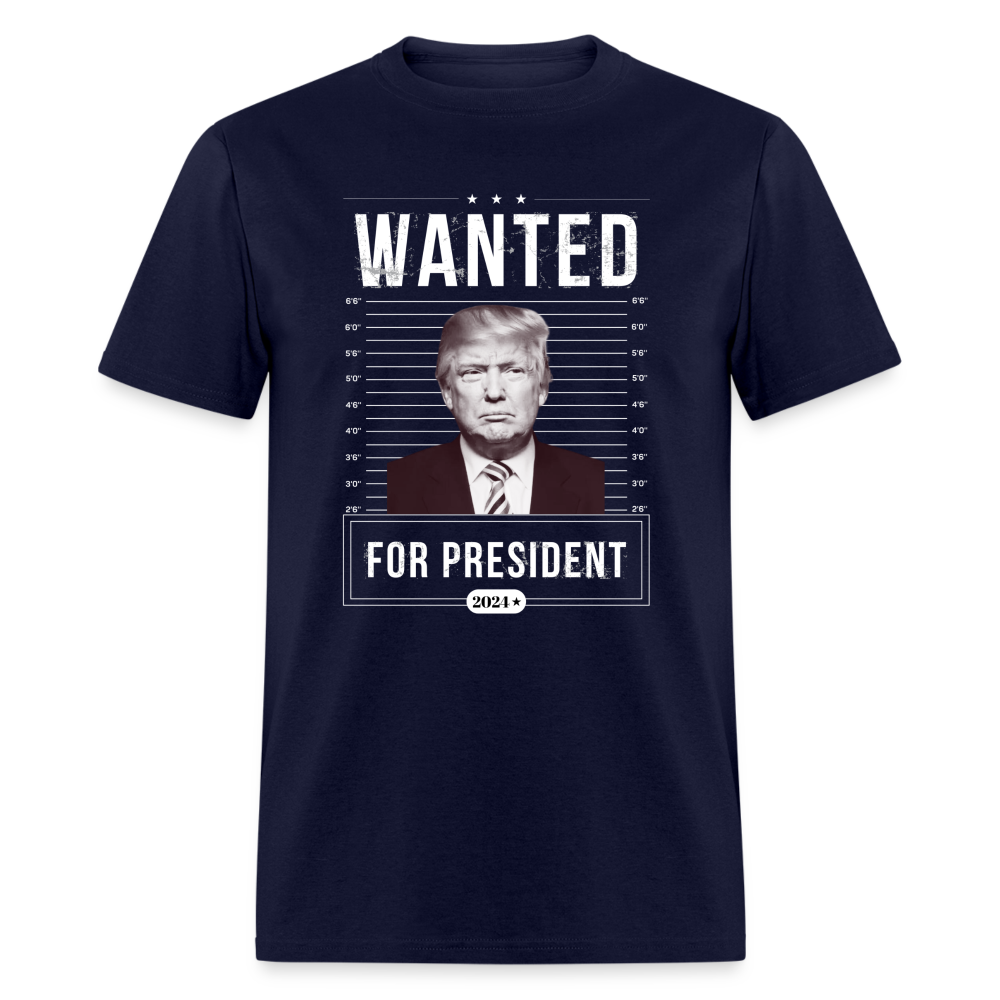 Wanted For President 2024 Unisex Classic T-Shirt - navy