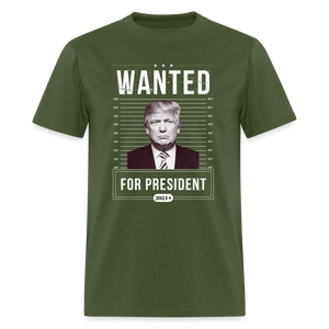 Wanted For President 2024 Unisex Classic T-Shirt - military green