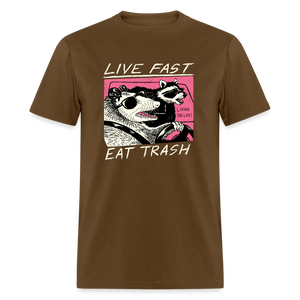 Live Fast Eat Trash Funny Classic T-Shirt - brown